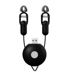GALAKU - Honey Peach Nipple Clamps (Chargeable - Black)